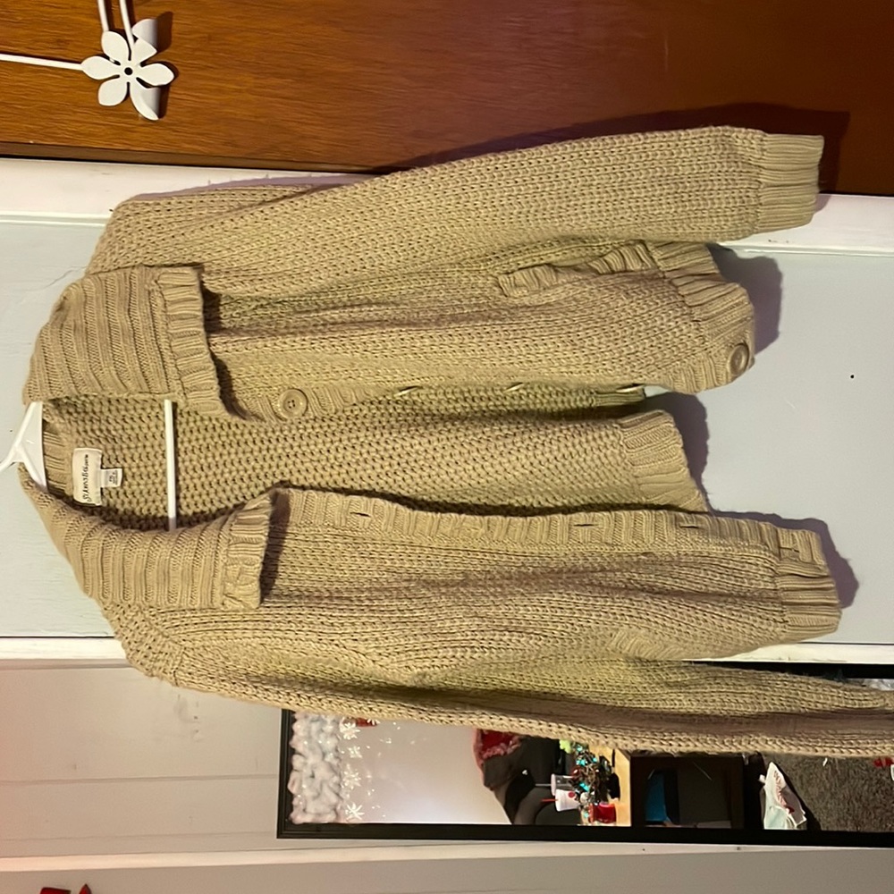 Tan button up sweater